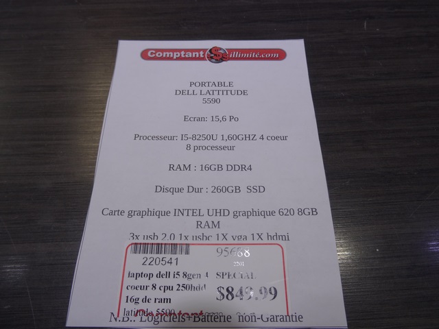 portable dell i5 8gen 4 coeur 8 cpu  260GB ssd 16gb ram+ac - Image 4
