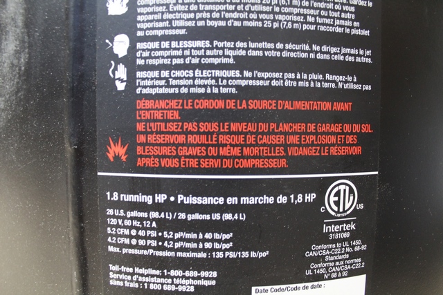 Compresseur 26 gallons - Image 3