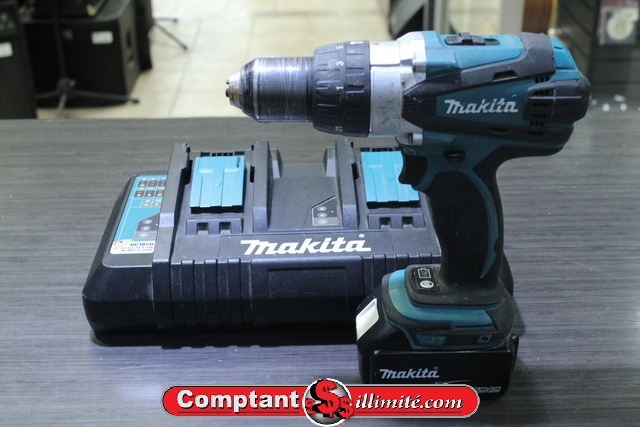 Perceuse à percussion +batterie 4ah+ chargeur double makita lxph03 - Image 1