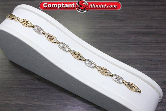 Bracelet 2 tons 03x20 jaune blanc