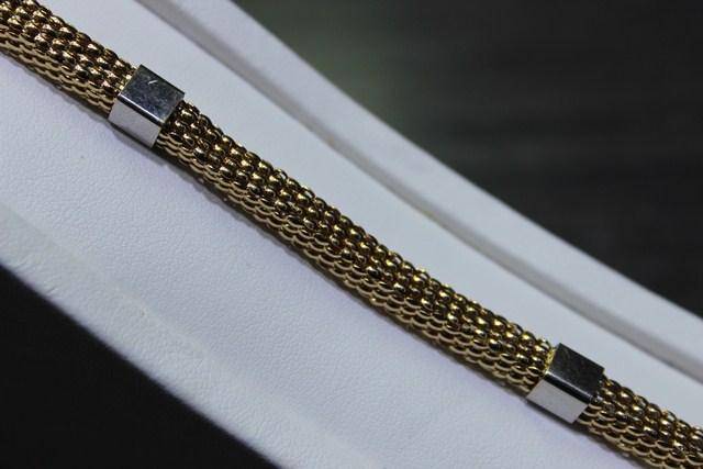 Bracelet Style Européen 09x18 jaune et blanc 14k - Image 2