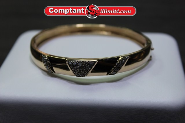 Bracelet rigide avec diamants 18X19 jaune - Image 1