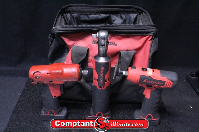 Ensemble de 3 outils Snap-on a batterie 7.2 v pas chargeur snap on ctb8172 /ctb8172bk /ctb 8174 - Image 1