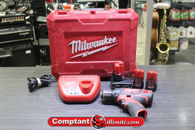 Perceuse + chargeur + 3 batterie MILWAUKEE 2407-20