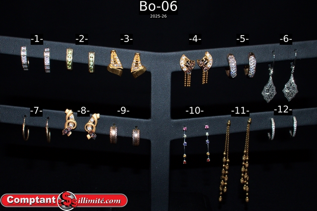 Vaste choix boucle d oreille Bo-06 Or jaune et autre 10K-14K-18K-21K - Image 1