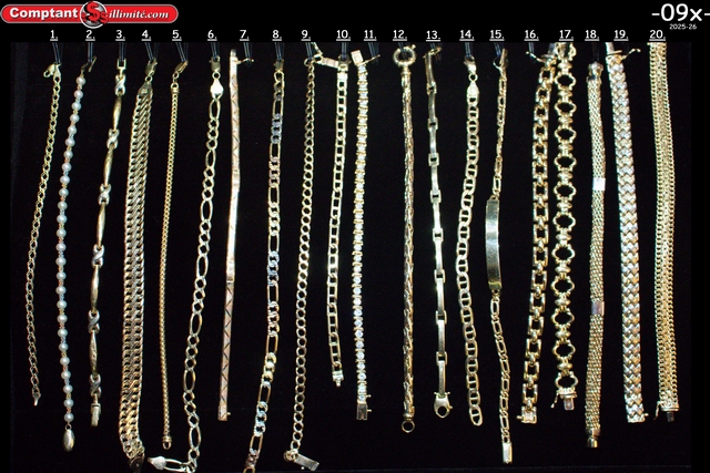 vaste sélection de Bracelets 09X or jaune et autre 10k-14k-18k-22k - Image 1